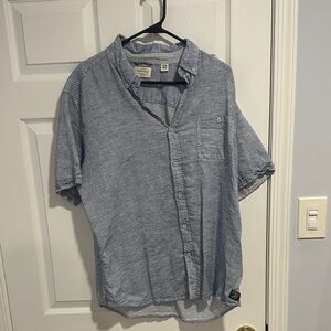 Vintage Sky Blue Men's Button Down Shirt